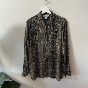 Vintage - animal print silk top